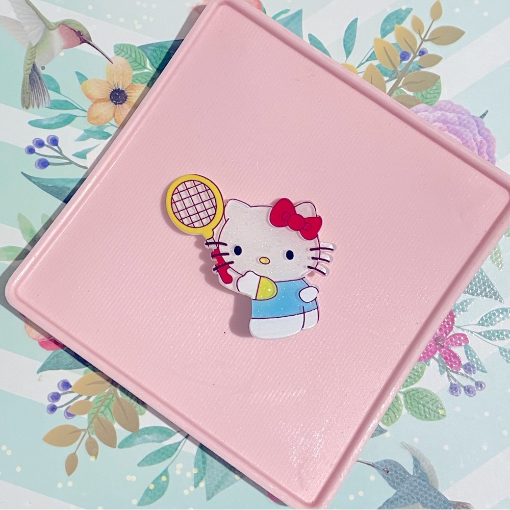 Hello Kitty Tennis hair clip - Vibrant Red, Yellow, and Blue